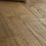 Close-up of textured oak wood planks.