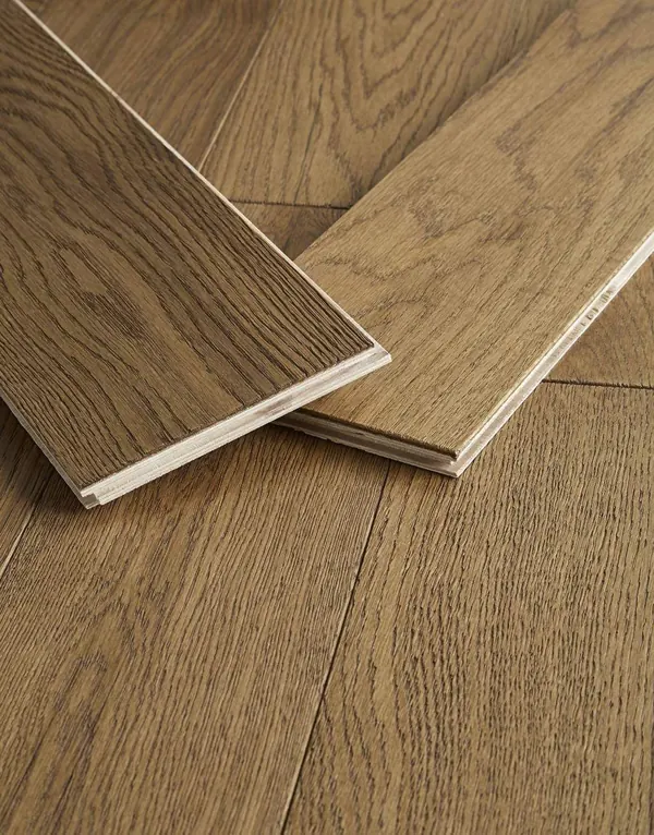 Detail of tongue and groove oak floor boards