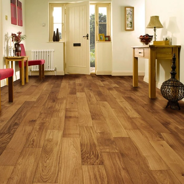 Sustainable cork flooring in a bright, warm entryway.